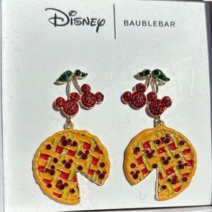 Disney BaubleBar Cherry and Pizza Earrings - Red and Yellow